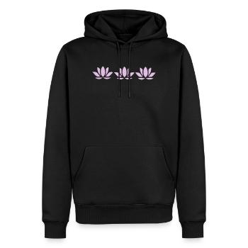 Fleur de lotus Fleur de lotus Fleurs de violet pastel Fleurs - Sweat à capuche Premium bio Homme - noir - Devant - Nico (187cm)