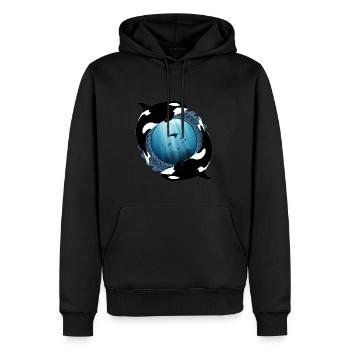 Orca Killerwale - Männer Premium Bio Hoodie - Schwarz - Vorne - Nico (187cm)