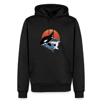 Orca - Männer Premium Bio Hoodie - Schwarz - Vorne - Nico (187cm)