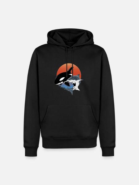 Orca - Men’s Premium Organic Hoodie - black