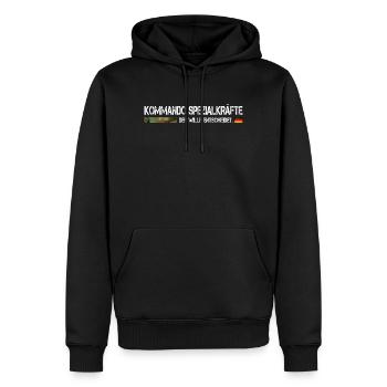 KSK Kommando Spezialkräfte Soldat Bundeswehr - Männer Premium Bio Hoodie - Schwarz - Vorne - Nico (187cm)