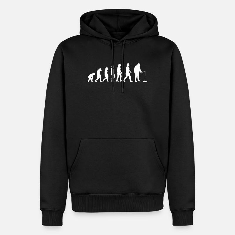 Pêche à la glace - Sweat à capuche Premium bio Homme - noir