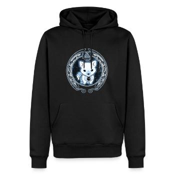 Fenrir - Männer Premium Bio Hoodie - Schwarz - Vorne - Nico (187cm)