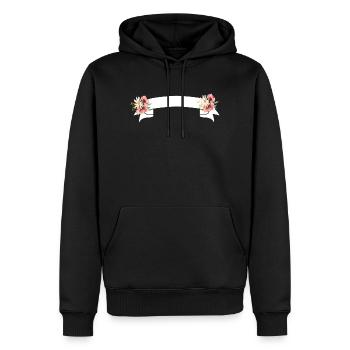 Fleurs Banner - Sweat à capuche Premium bio Homme - noir - Devant - Nico (187cm)