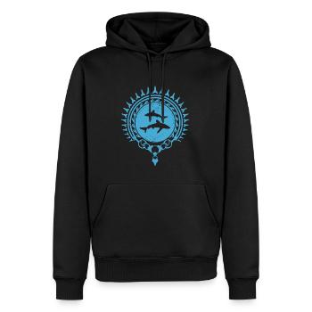 Longimanus Weißspitzenhai - Männer Premium Bio Hoodie - Schwarz - Vorne - Nico (187cm)