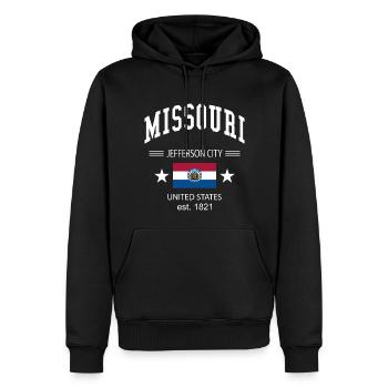 Missouri - Männer Premium Bio Hoodie - Schwarz - Vorne - Nico (187cm)