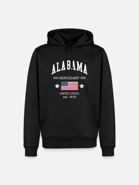 Alabama - Männer Premium Bio Hoodie - Schwarz