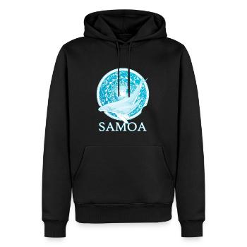 Baleines - Sweat à capuche Premium bio Homme - noir - Devant - Nico (187cm)