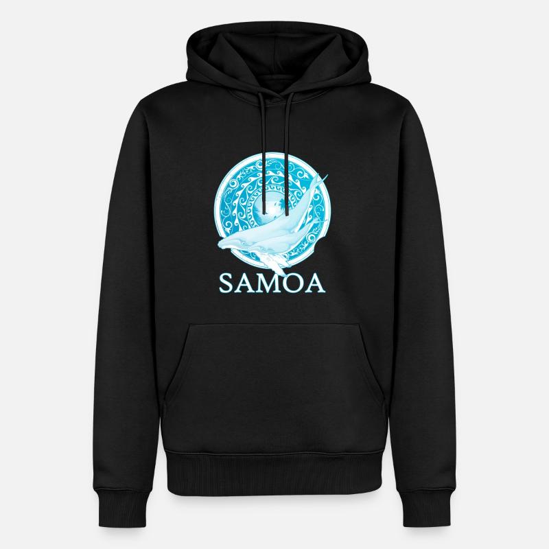 Baleines - Sweat à capuche Premium bio Homme - noir
