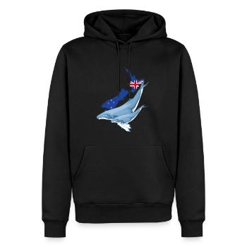 Buckelwal Neuseeland - Männer Premium Bio Hoodie - Schwarz - Vorne - Nico (187cm)