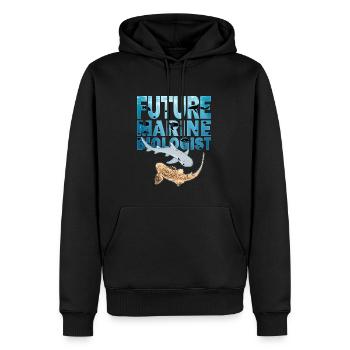 Requin léopard Requin de récif à pointe blanche - Sweat à capuche Premium bio Homme - noir - Devant - Nico (187cm)