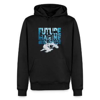 Requin-marteau à pointe blanche - Sweat à capuche Premium bio Homme - noir - Devant - Nico (187cm)