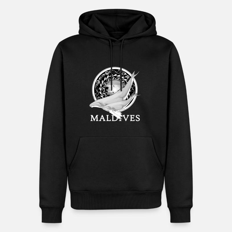 Baleines à bosse Maldives - Sweat à capuche Premium bio Homme - noir
