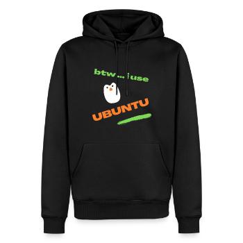 i use Ubuntu - Männer Premium Bio Hoodie - Schwarz - Vorne - Nico (187cm)