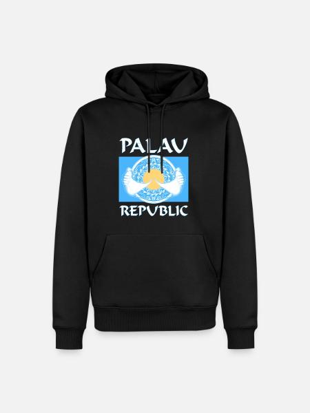 Palau Flag Manta Rays - Men’s Premium Organic Hoodie - black