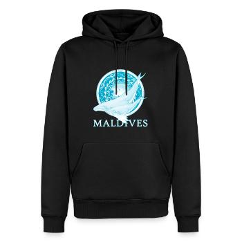 Buckelwale Malediven - Männer Premium Bio Hoodie - Schwarz - Vorne - Nico (187cm)