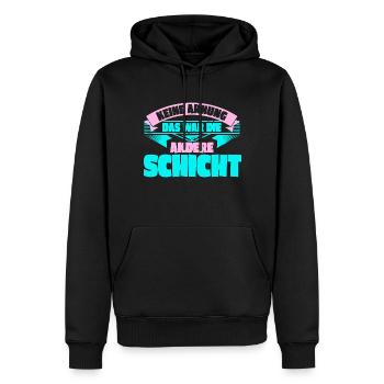 Keine Ahnung, das war die andere Schicht - Männer Premium Bio Hoodie - Schwarz - Vorne - Nico (187cm)