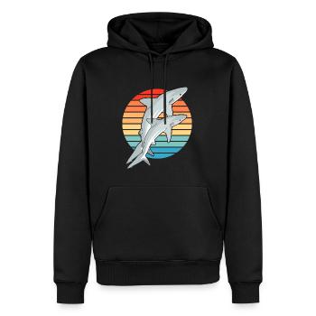 Karibischer Riffhai Haifisch - Männer Premium Bio Hoodie - Schwarz - Vorne - Nico (187cm)