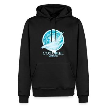 Baleines à bosse Cozumel Mexique - Sweat à capuche Premium bio Homme - noir - Devant - Nico (187cm)