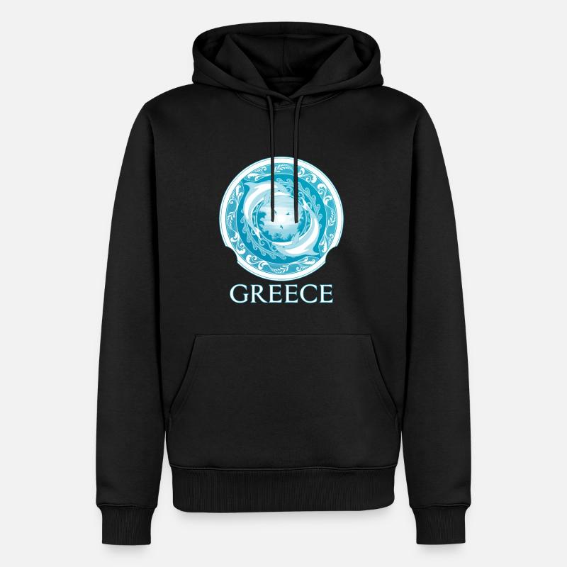 Dauphins Grèce Hellas - Sweat à capuche Premium bio Homme - noir
