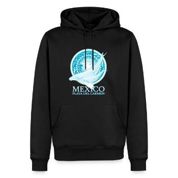 Buckelwale Playa del Carmen - Männer Premium Bio Hoodie - Schwarz - Vorne - Nico (187cm)