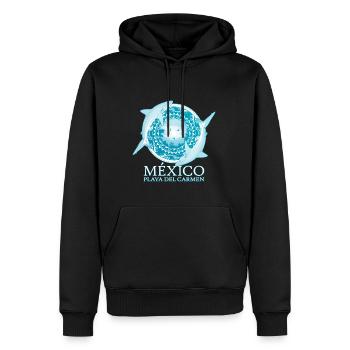 Karibischer Riffhai Playa del Carmen - Männer Premium Bio Hoodie - Schwarz - Vorne - Nico (187cm)