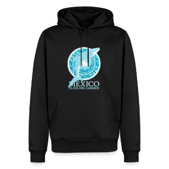 Playa del Carmen Walhai - Männer Premium Bio Hoodie - Schwarz - Vorne - Nico (187cm)