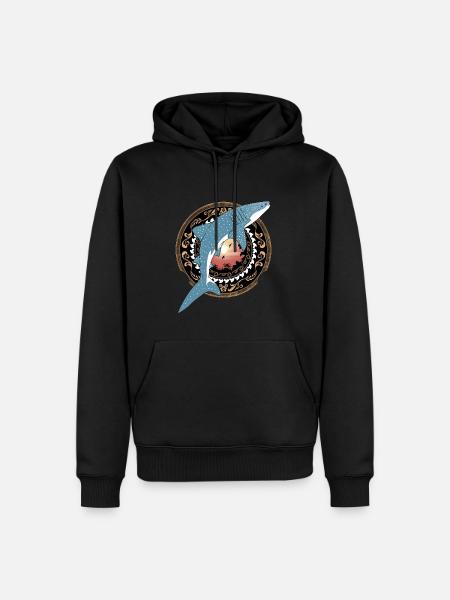 Whale Shark Hawaiian - Men’s Premium Organic Hoodie - black