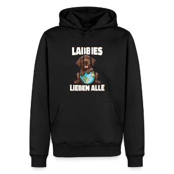 Labrador - Labbies lieben alle - Männer Premium Bio Hoodie - Schwarz - Vorne - Nico (187cm)