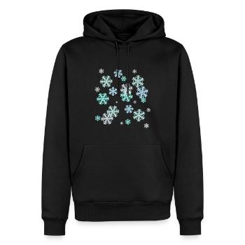 Neige, Flocon De Neige, Cristal De Glace, Glace - Sweat à capuche Premium bio Homme - noir - Devant - Nico (187cm)
