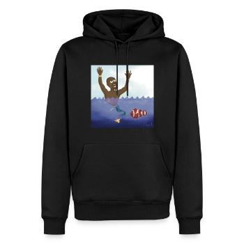 Le genie de la lampe - Sweat à capuche Premium bio Homme - noir - Devant - Nico (187cm)