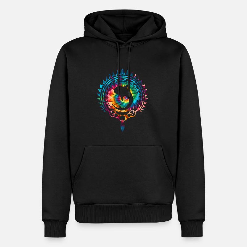 Walhai Tie Dye - Männer Premium Bio Hoodie - Schwarz