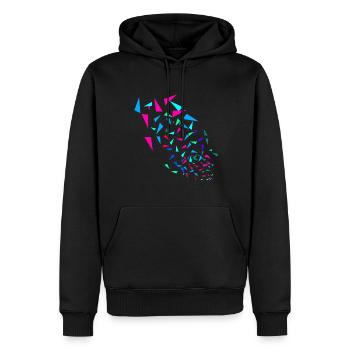 Colorful, abstract, retro, pattern, graphic - Men’s Premium Organic Hoodie - black - Front - Nico (187cm)