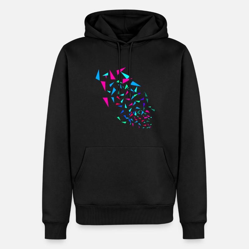 Bunt,abstrakt,retro, Muster, grafisch - Männer Premium Bio Hoodie - Schwarz