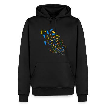 Colorful, abstract, retro, pattern, graphic - Men’s Premium Organic Hoodie - black - Front - Nico (187cm)