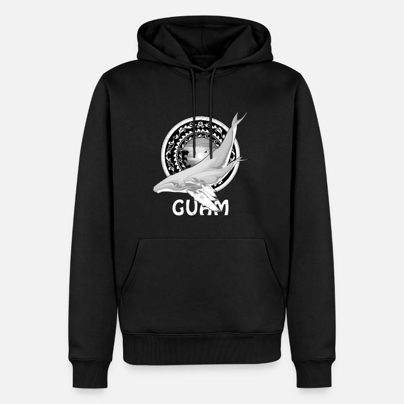 Guam Buckelwal - Männer Premium Bio Hoodie - Schwarz