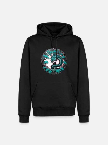 drache,chinesischer drache,gothic,tattoo - Männer Premium Bio Hoodie - Schwarz