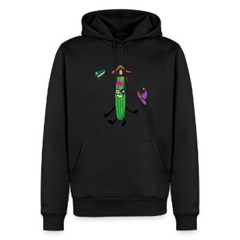 concombre de carnaval, concombre, carnaval, pirate, marin - Sweat à capuche Premium bio Homme - noir - Devant - Nico (187cm)