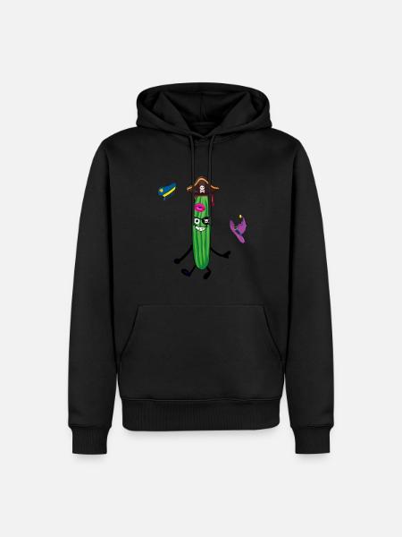 Karnevalsgurke, Gurke, karneval,Pirat, Matrose - Männer Premium Bio Hoodie - Schwarz