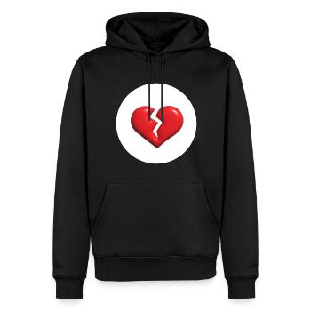 Glücksbärchis,kostüm,herz, zerbrochen - Männer Premium Bio Hoodie - Schwarz - Vorne - Nico (187cm)