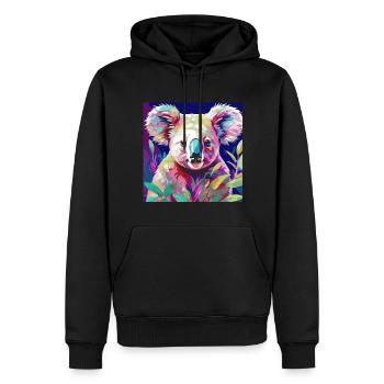 Koala, koalabär, illustration, bunt - Männer Premium Bio Hoodie - Schwarz - Vorne - Nico (187cm)
