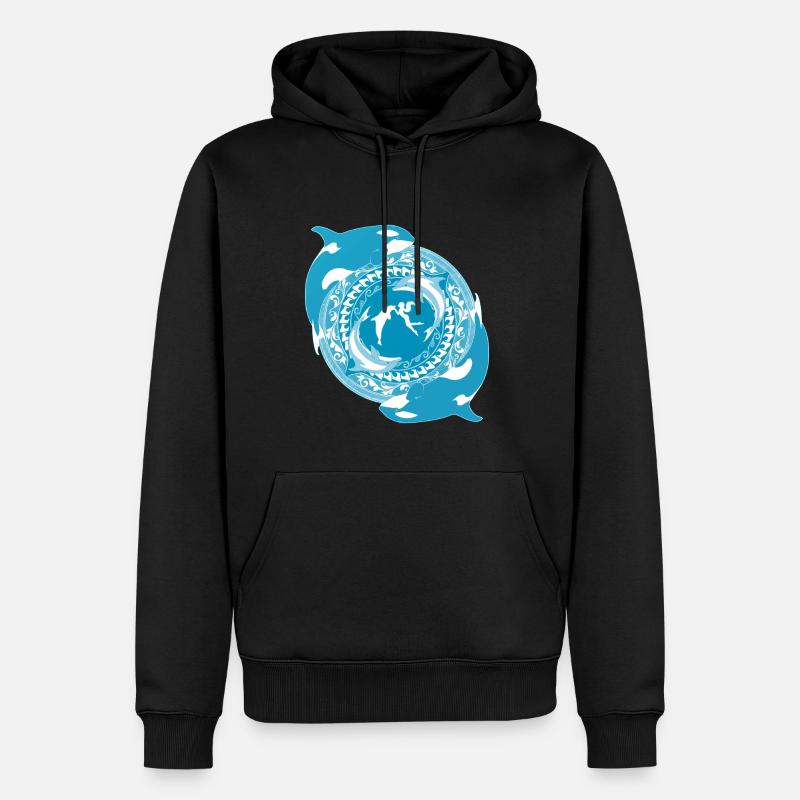 Fille de Poséidon - Sweat à capuche Premium bio Homme - noir