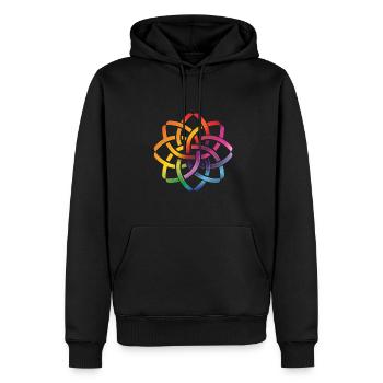 Celtic Rainbow Flower Celtic Knot Colorful - Men’s Premium Organic Hoodie - black - Front - Nico (187cm)