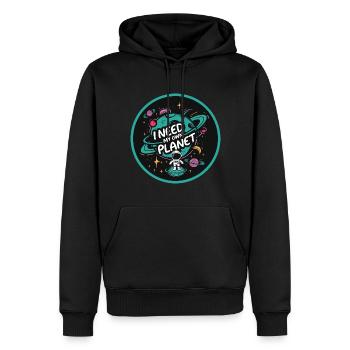 J’ai besoin de ma propre planète - Sweat à capuche Premium bio Homme - noir - Devant - Nico (187cm)