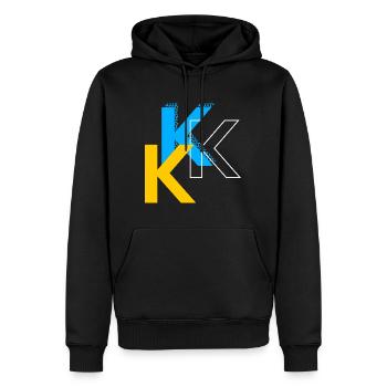 Buchstabe K - Männer Premium Bio Hoodie - Schwarz - Vorne - Nico (187cm)