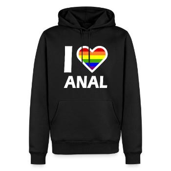 I love anal - Männer Premium Bio Hoodie - Schwarz - Vorne - Nico (187cm)