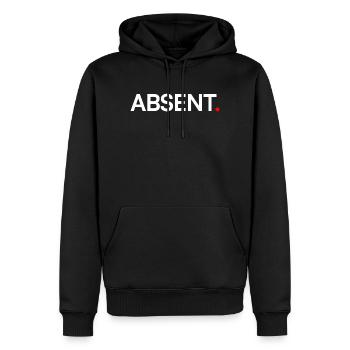 ABSENT. Design Minimal Expression Moderne - Sweat à capuche Premium bio Homme - noir - Devant - Nico (187cm)