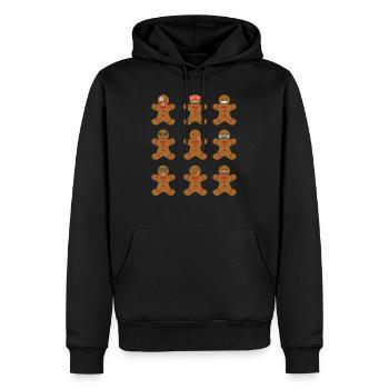 Lebkuchen Emojis lustiger Weihnachtswinterurlaub - Männer Premium Bio Hoodie - Schwarz - Vorne - Nico (187cm)