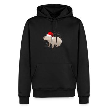 Capybara avec Santa Hat Joyeux Noël vacances - Sweat à capuche Premium bio Homme - noir - Devant - Nico (187cm)