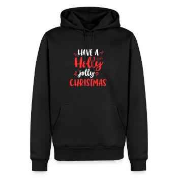 Have A Holly Joyeux Noël Noël drôle de vacances - Sweat à capuche Premium bio Homme - noir - Devant - Nico (187cm)